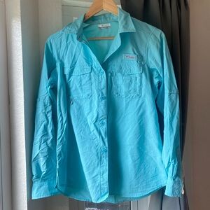 COLUMBIA PFG Long Sleeve Button Down Shirt Small
